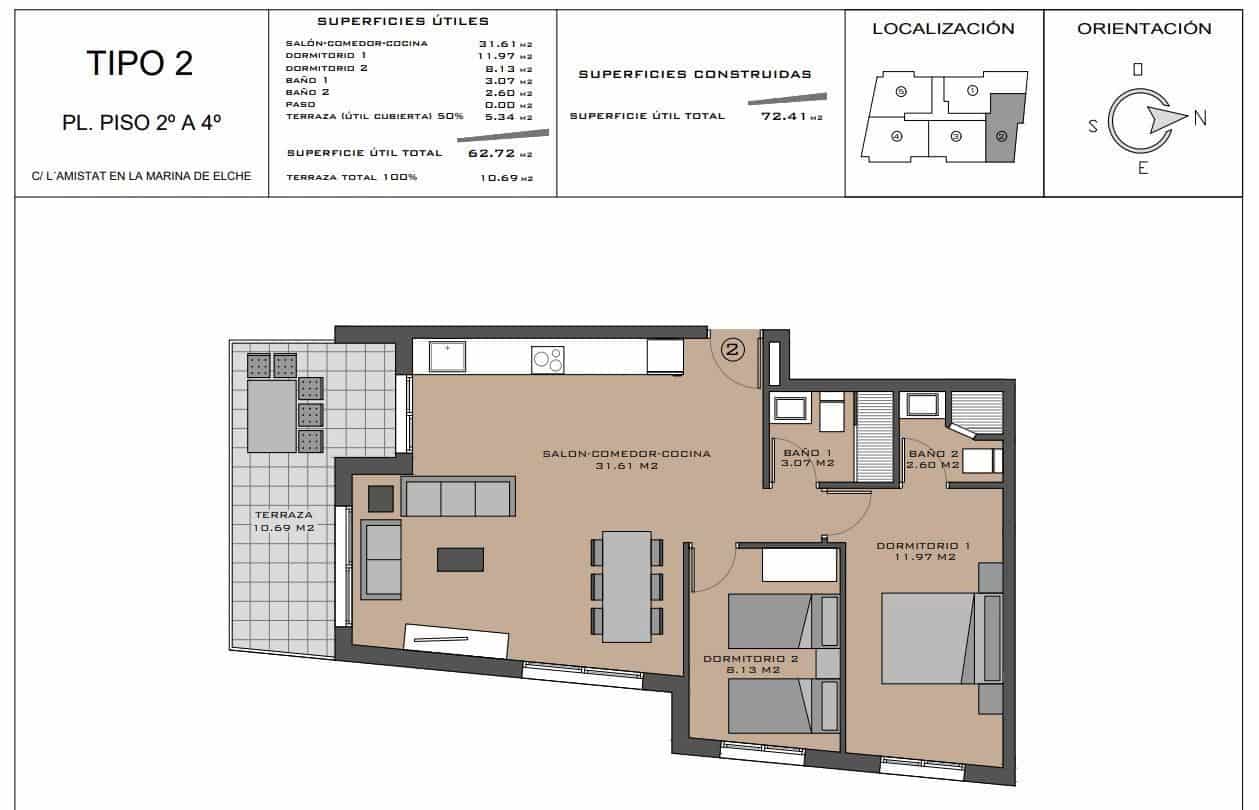 2 soveværelse Lejlighed til salg i La Marina med swimmingpool - € 160.000 (Ref: 9166807)