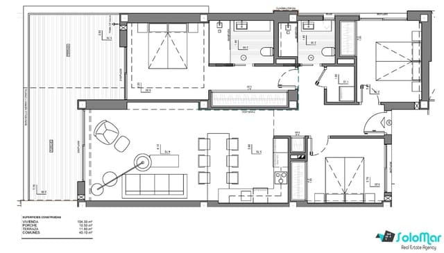 3 soverom Penthouse til salgs i Cumbre del Sol, Benitachell / Benitatxell med svømmebasseng - € 492 315 (Ref: 5440533)