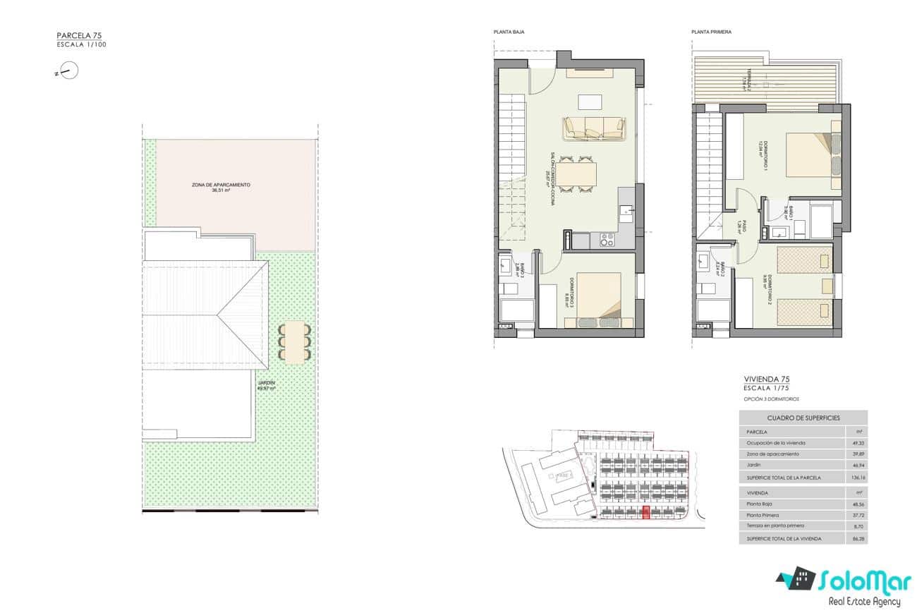 3 soveværelse Byhus til salg i Gran Alacant med swimmingpool - € 337.000 (Ref: 5765358)