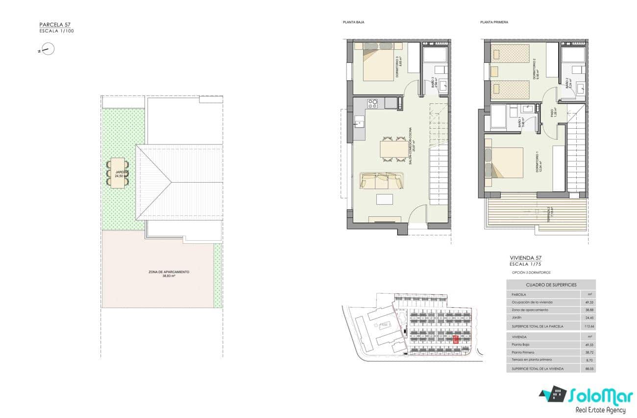 3 quarto Casa em Banda para venda em Gran Alacant com piscina - 350 000 € (Ref: 5765359)