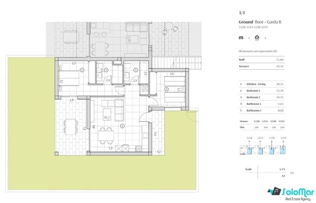 2 chambre Bungalow à vendre à Algorfa avec piscine - 249 000 € (Ref: 5870721)