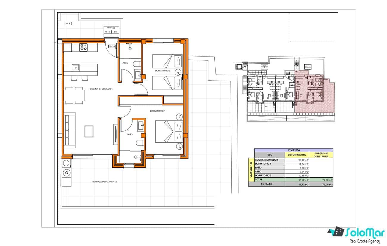 2 bedroom Apartment for sale in Xeresa with pool - € 250,000 (Ref: 5885005)