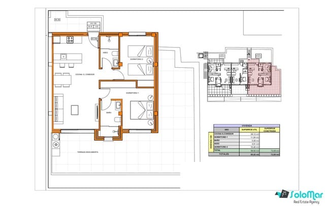 Apartamento de 2 habitaciones en Xeresa en venta con piscina - 250.000 € (Ref: 5885005)