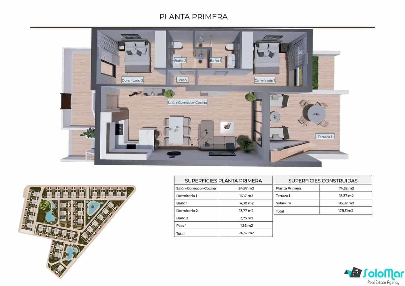 2 soveværelse Bungalow til salg i Torrevieja med swimmingpool - € 309.900 (Ref: 7021616)