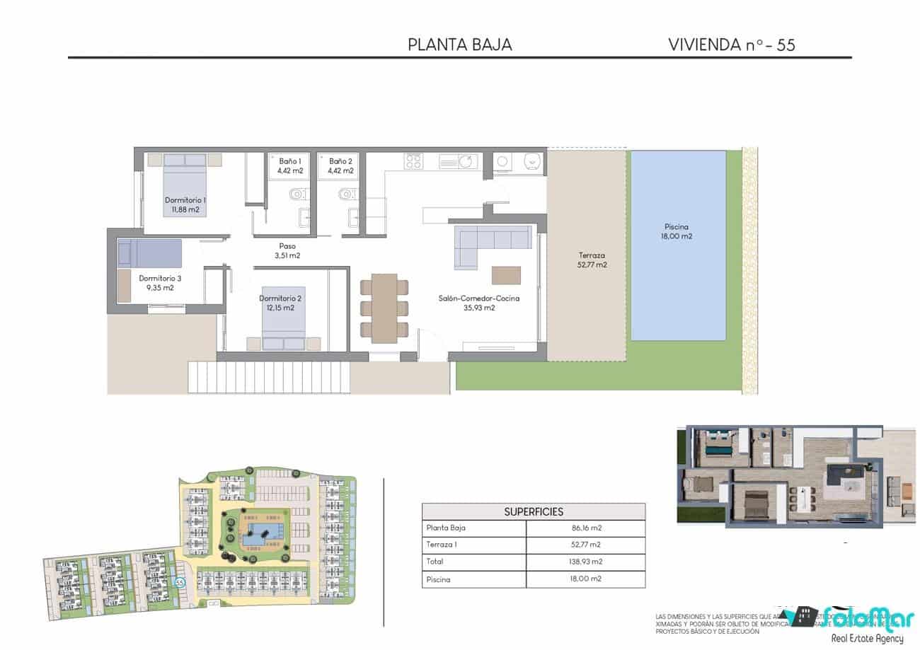 3 soveværelse Bungalow til salg i Benidorm med swimmingpool - € 439.900 (Ref: 7091006)