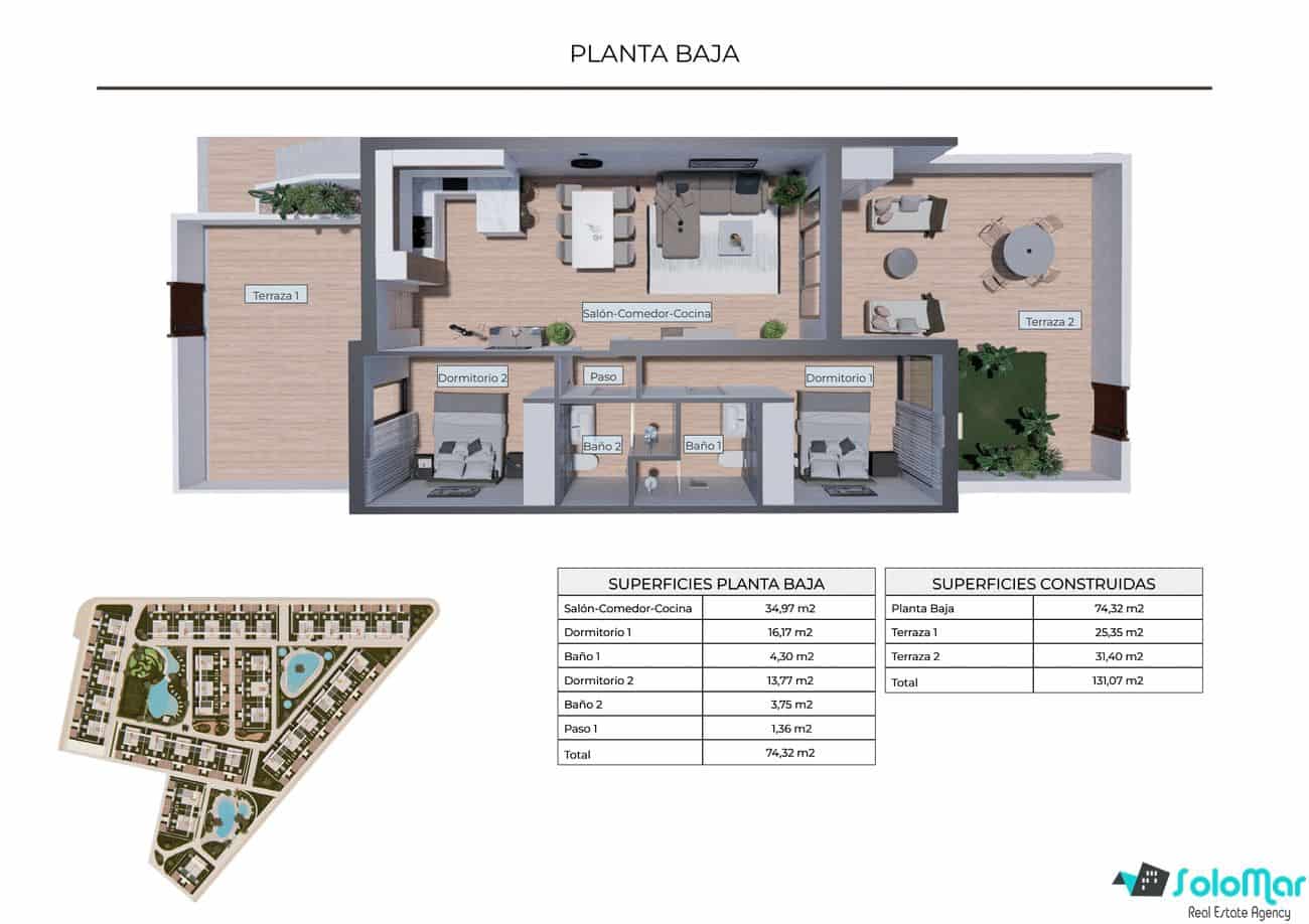 2 soverom Bungalow til salgs i Torrevieja med svømmebasseng - € 259 900 (Ref: 7279031)