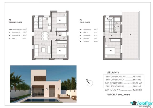3 sypialnia Willa na sprzedaż w Ciudad Quesada, Rojales - 459 900 € (Ref: 7298404)