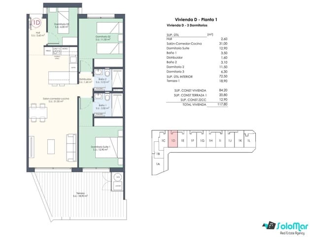 3 Zimmer Apartment zu verkaufen in Benijófar mit Pool - 339.000 € (Ref: 7340403)