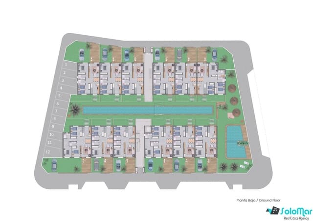 2 sypialnia Bungalow na sprzedaż w Pilar de la Horadada ciudad, Pilar de la Horadada z basenem - 257 900 € (Ref: 7363303)