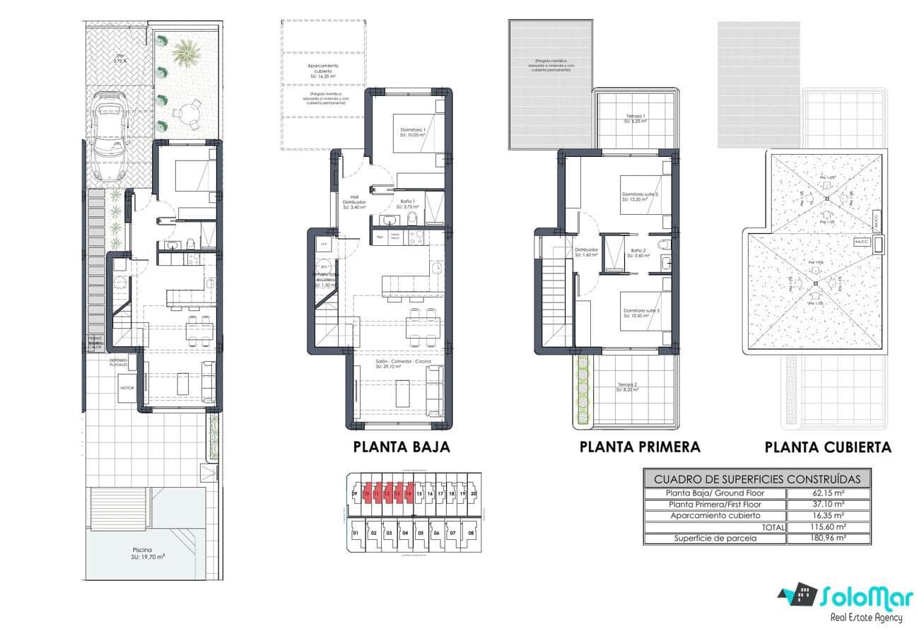 3 chambre Villa/Maison à vendre à Los Alcazares avec piscine - 399 900 € (Ref: 7381501)