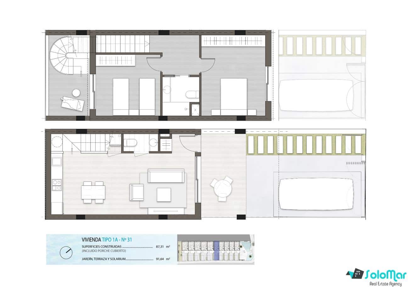 Casa de 2 habitaciones en Pilar de la Horadada en venta con piscina - 259.900 € (Ref: 7416294)