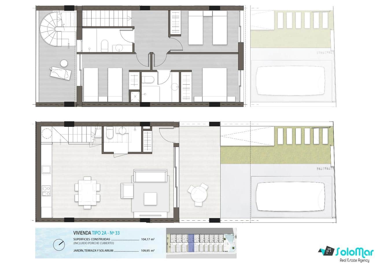 3 chambre Maison de Ville à vendre à Pilar de la Horadada avec piscine - 279 900 € (Ref: 7416295)