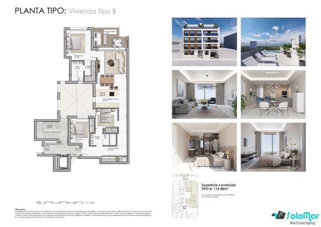 3 Zimmer Apartment zu verkaufen in Zona Pueblo, Guardamar del Segura mit Pool - 425.000 € (Ref: 7423130)