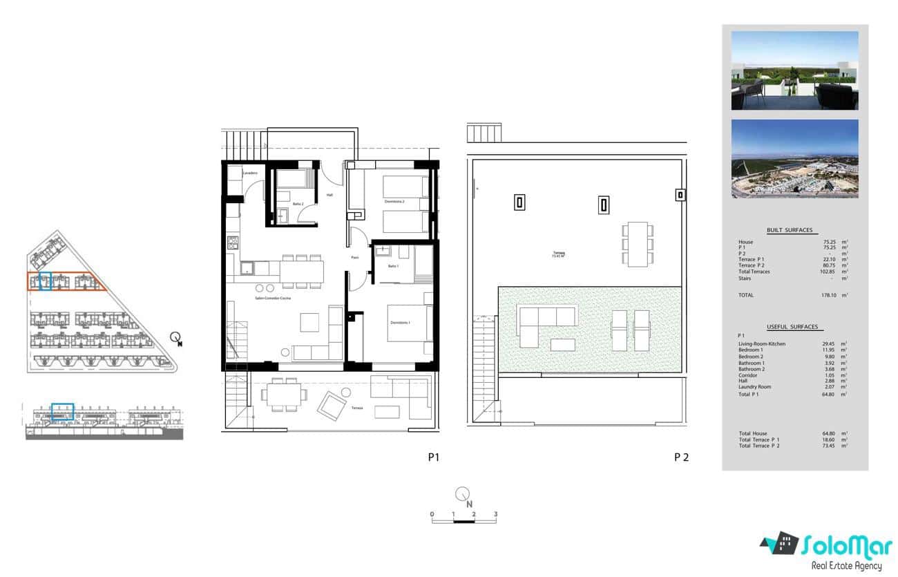2 soverom Hus til salgs i Los Balcones med svømmebasseng - € 305 000 (Ref: 7444854)