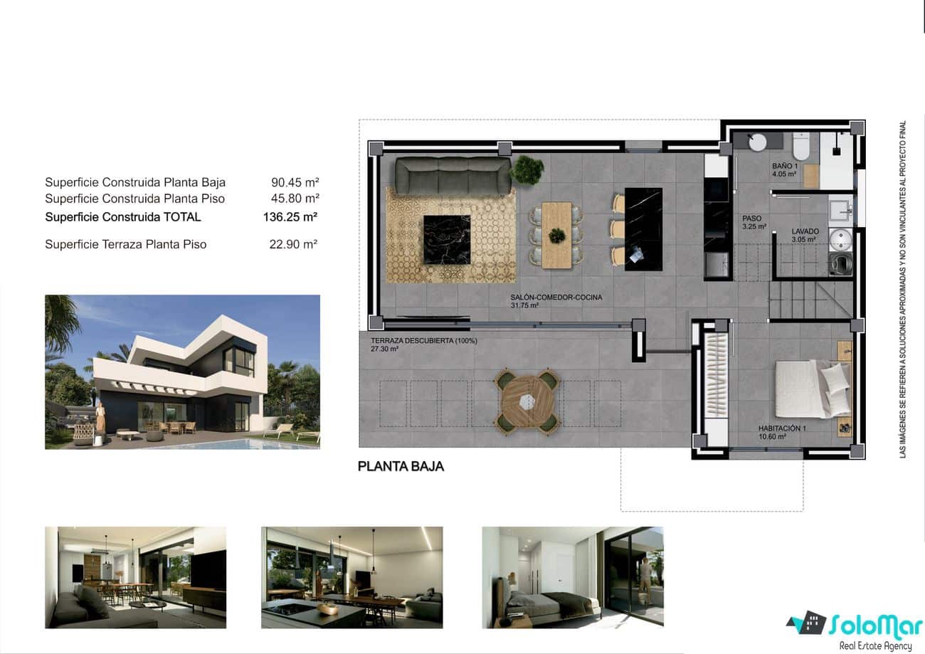 3 bedroom Villa for sale in Ciudad Quesada with pool - € 549,000 (Ref: 7550828)