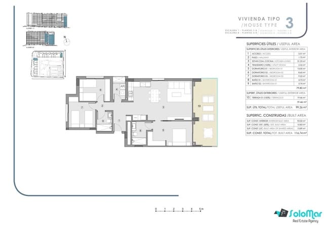 3 slaapkamer Appartement te koop in Punta Prima, Torrevieja met zwembad - € 364.000 (Ref: 7582707)
