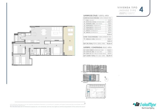 3 makuuhuone Huoneisto myytävänä paikassa Punta Prima, Torrevieja mukana uima-altaan - 394 000 € (Ref: 7582708)