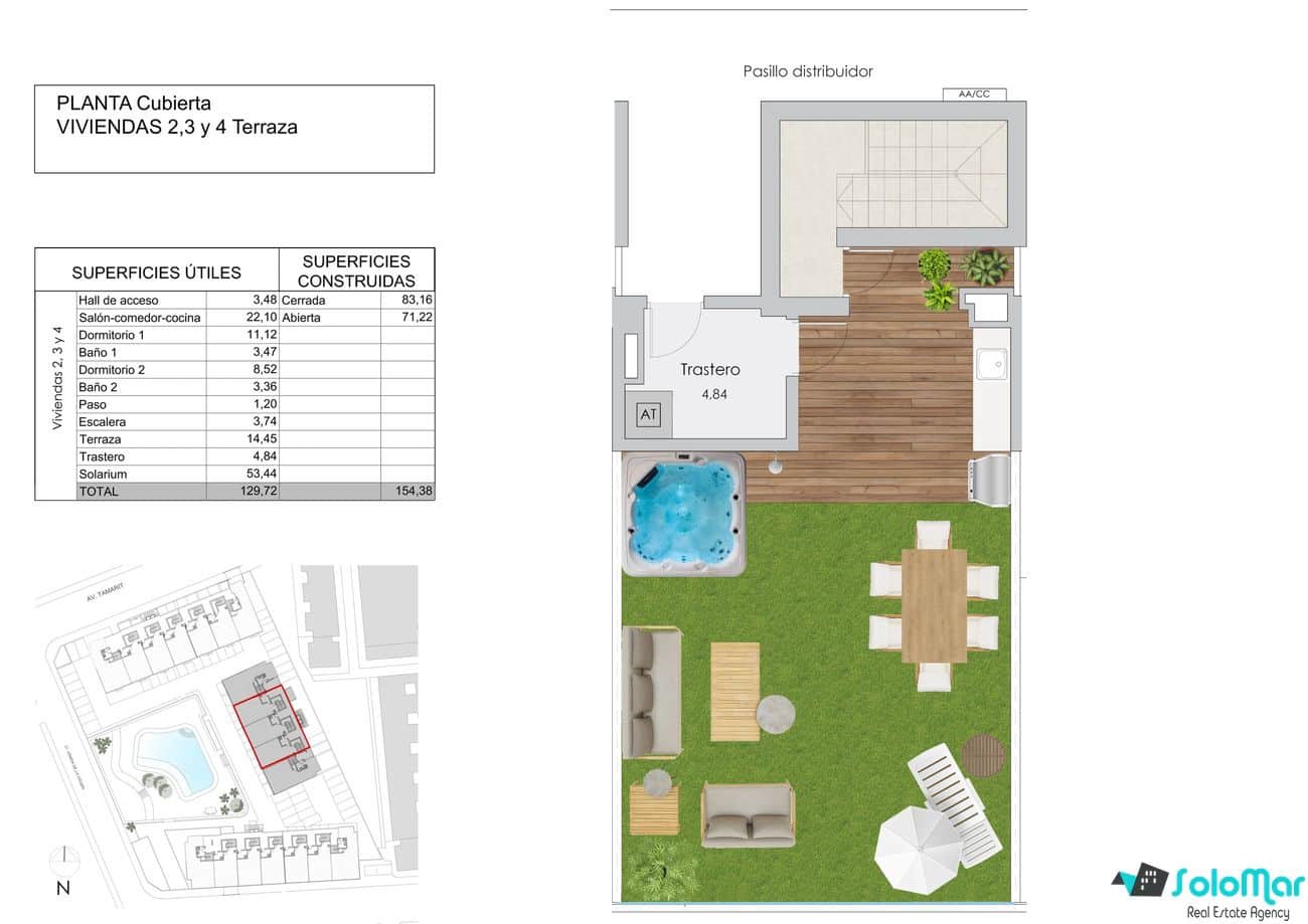 2 soverom Penthouse til salgs i Santa Pola med svømmebasseng - € 420 000 (Ref: 7736532)