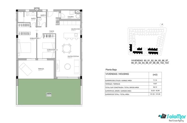 2 soverom Leilighet til salgs i Playa de los Náufragos, Torrevieja med svømmebasseng - € 360 000 (Ref: 7737394)