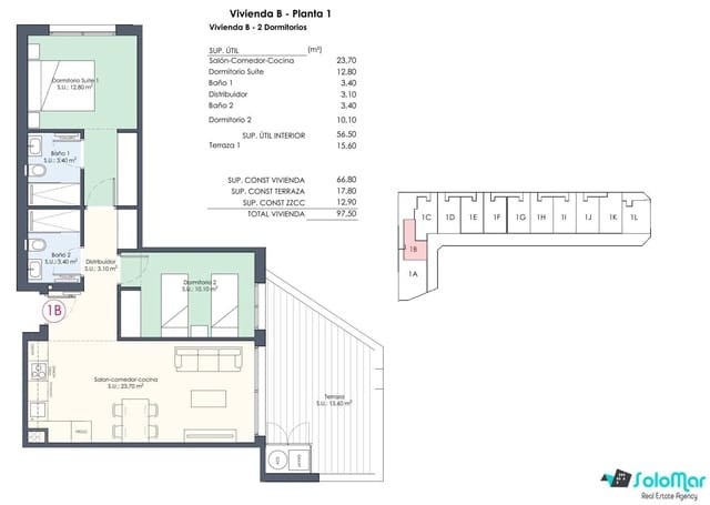 2 makuuhuone Huoneisto myytävänä paikassa Benijófar mukana uima-altaan - 304 000 € (Ref: 7737395)