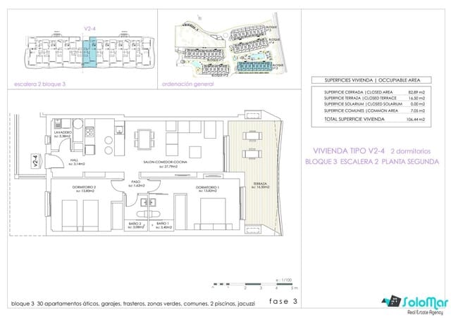 Apartamento de 2 habitaciones en Playa Flamenca, Orihuela en venta con piscina - 335.000 € (Ref: 7978171)