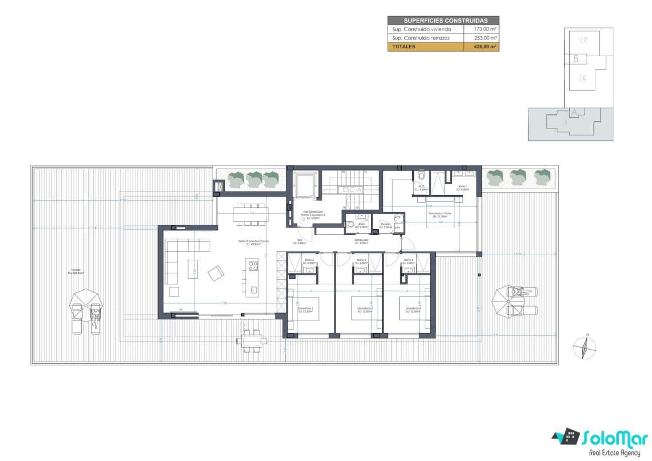 4 soveværelse Penthouse til salg i San Miguel de Salinas med swimmingpool - € 1.499.000 (Ref: 8012716)