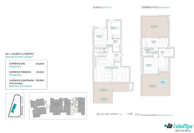 3 slaapkamer Penthouse te koop in Platja Vila Joiosa - Platja de Torres, La Villajoyosa / Vila Joiosa met zwembad - € 651.500 (Ref: 8094478)