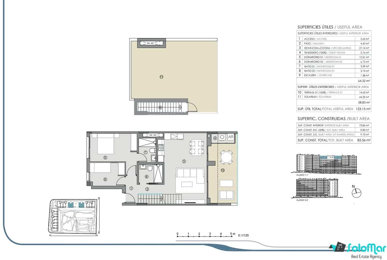 2 makuuhuone Kattohuoneisto myytävänä paikassa Punta Prima mukana uima-altaan - 430 000 € (Ref: 8198118)