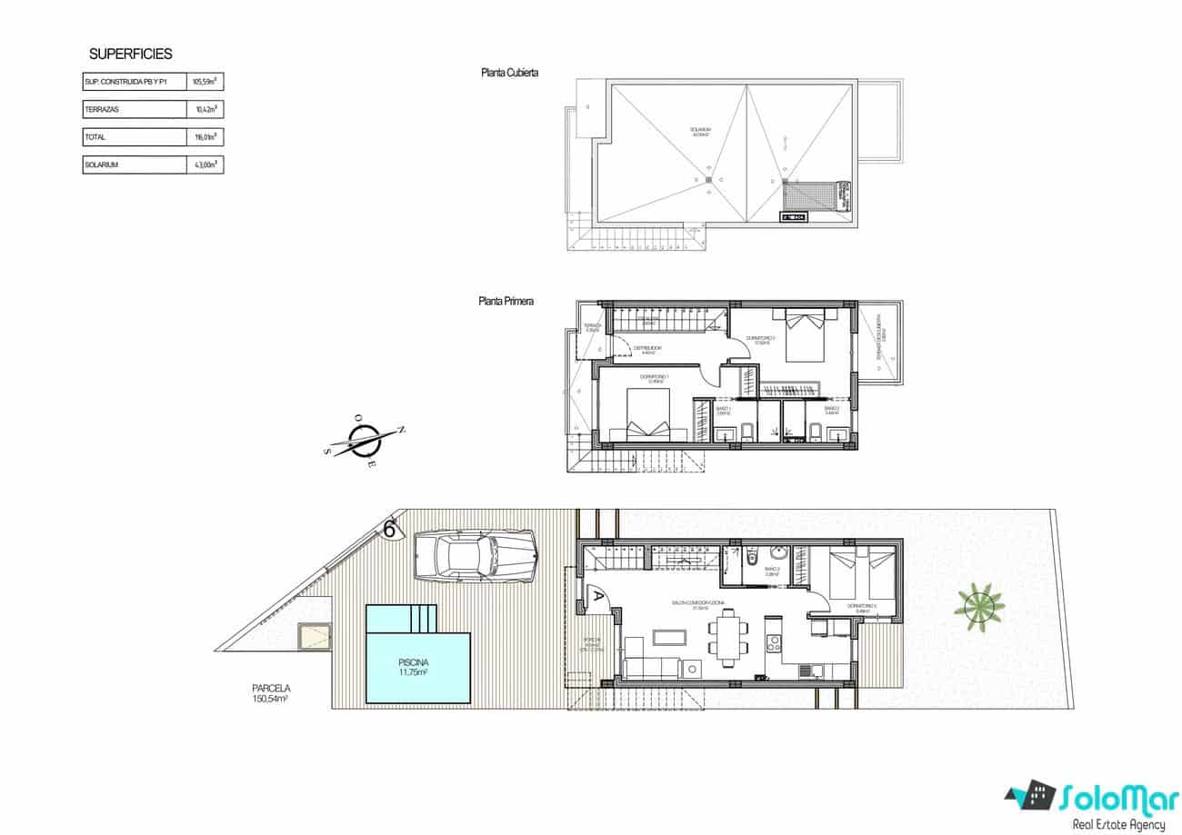 3 chambre Villa/Maison à vendre à Torrevieja avec piscine - 385 000 € (Ref: 8267247)