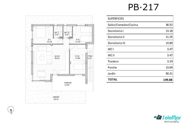 2 bedroom Bungalow for sale in San Miguel de Salinas with pool - € 189,000 (Ref: 8315589)