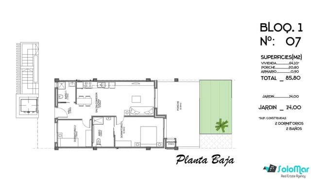 Apartamento de 2 habitaciones en El Raso, Guardamar del Segura en venta con piscina - 223.000 € (Ref: 8389775)