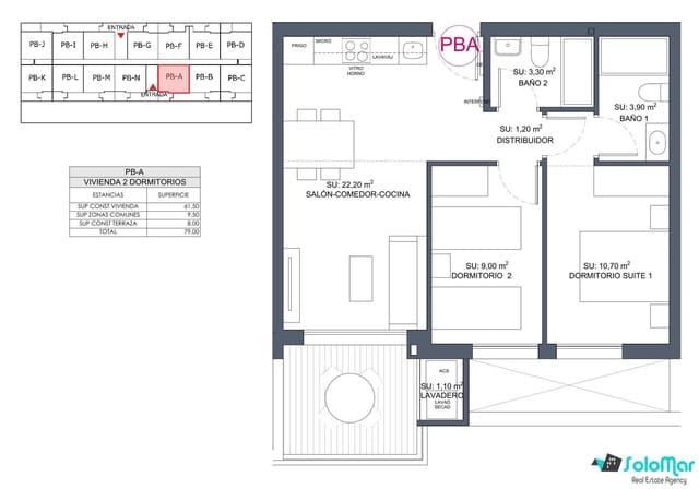 2 chambre Appartement à vendre à Benijófar - 253 000 € (Ref: 8583496)