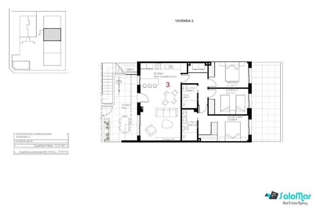 3 chambre Bungalow à vendre à Pilar de la Horadada ciudad, Pilar de la Horadada avec piscine - 264 900 € (Ref: 8647366)