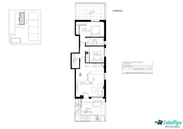 2 slaapkamer Bungalow te koop in Pilar de la Horadada ciudad, Pilar de la Horadada met zwembad - € 259.900 (Ref: 8647367)