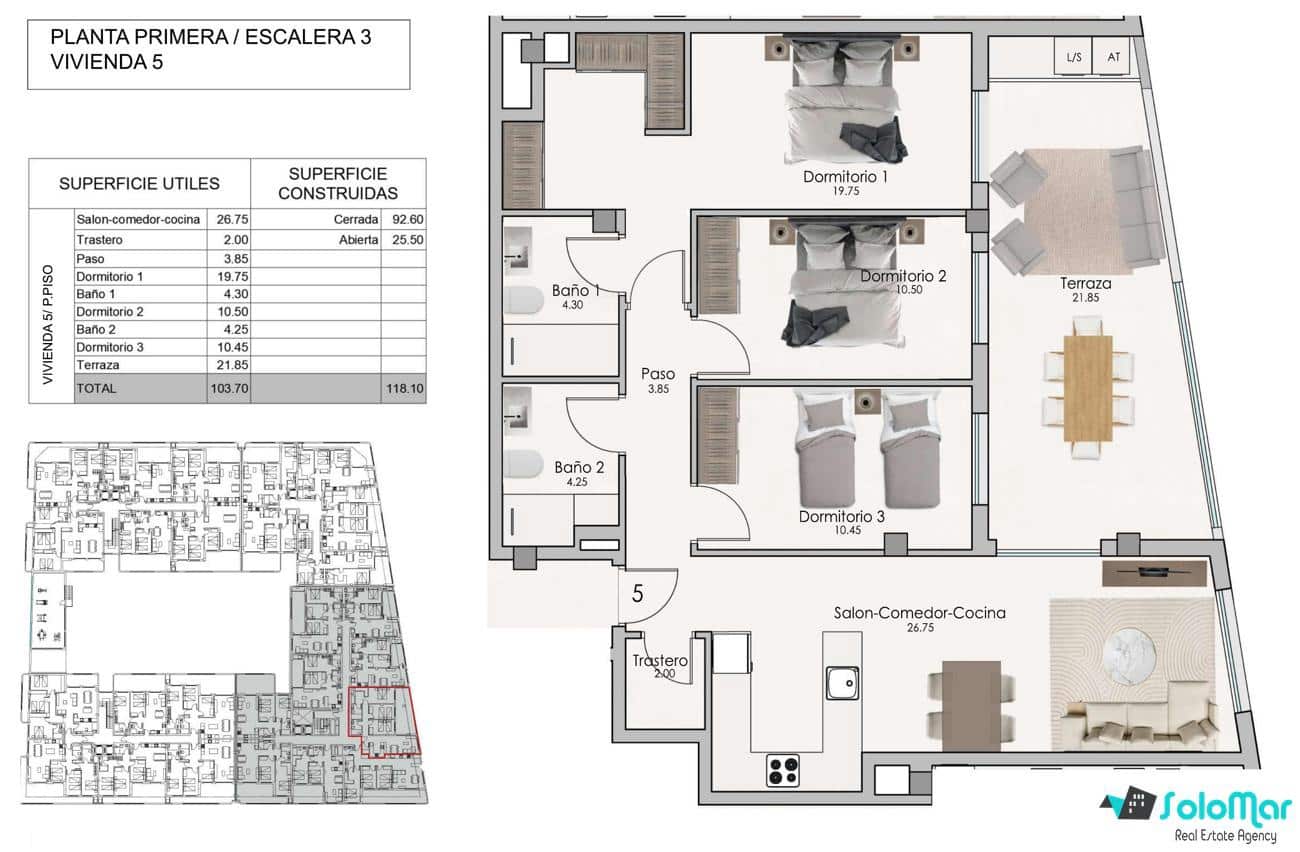 3 chambre Appartement à vendre à Santa Pola avec piscine - 315 000 € (Ref: 8659898)