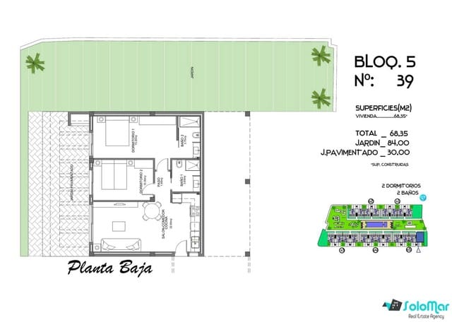 2 chambre Appartement à vendre à Algorfa avec piscine - 270 000 € (Ref: 8684283)