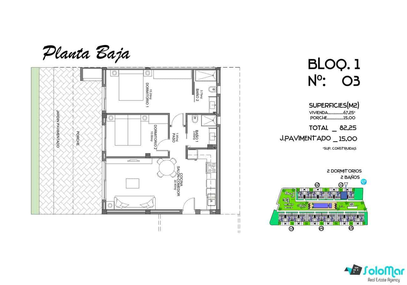 2 bedroom Apartment for sale in Algorfa with pool - € 261,000 (Ref: 8684291)