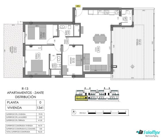 3 quarto Apartamento para venda em Algorfa com piscina - 333 000 € (Ref: 8688647)