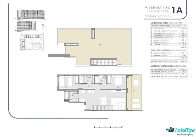 2 slaapkamer Penthouse te koop in Punta Prima, Torrevieja met zwembad - € 424.000 (Ref: 8728820)