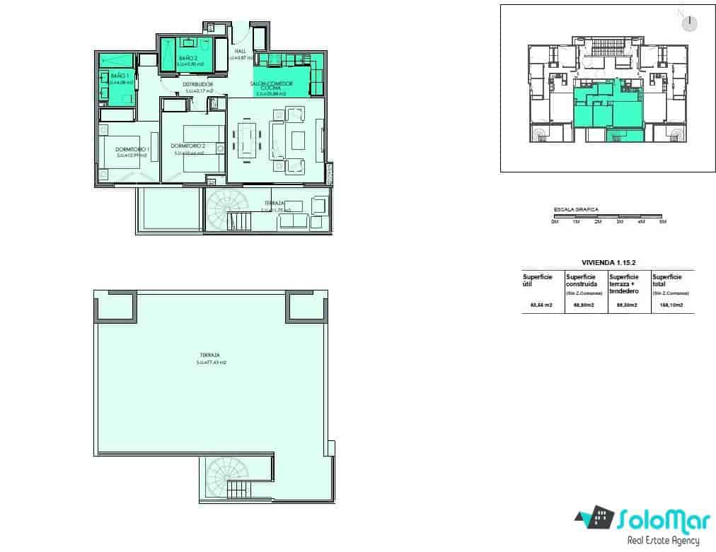 2 soveværelse Penthouse til salg i Calpe / Calp med swimmingpool - € 559.250 (Ref: 8734848)