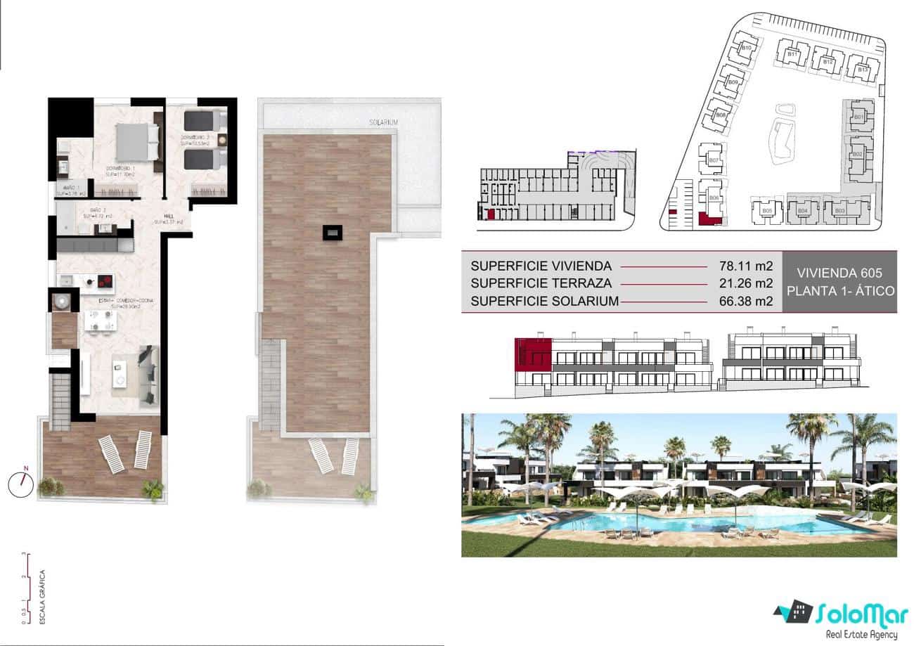 2 bedroom Bungalow for sale in Ciudad Quesada with pool - € 294,000 (Ref: 8742668)