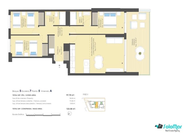 3 slaapkamer Appartement te koop in Dehesa de Campoamor, Orihuela met zwembad - € 351.600 (Ref: 8744355)