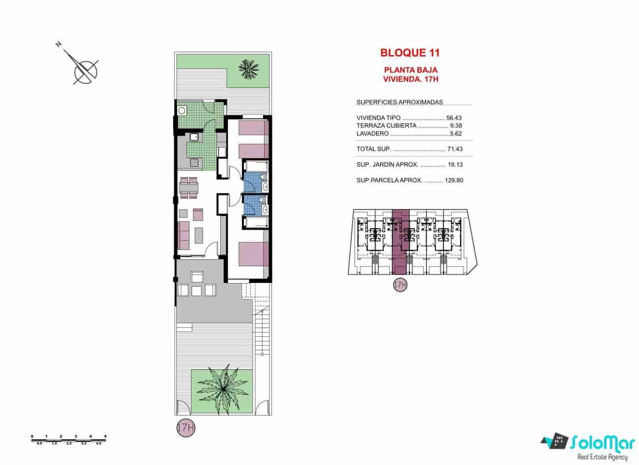 2 quarto Bungalow para venda em Pilar de la Horadada com piscina - 295 000 € (Ref: 8751757)