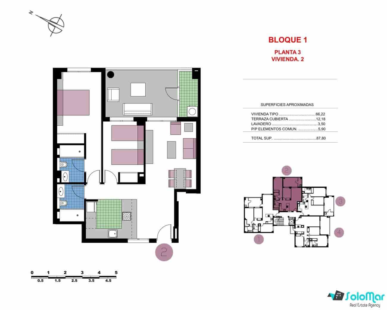 Apartamento de 2 habitaciones en Pilar de la Horadada en venta con piscina - 309.000 € (Ref: 8754032)
