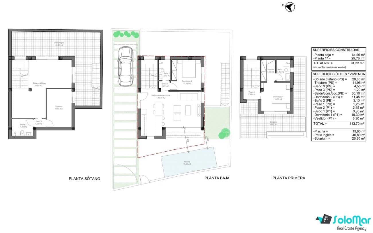 3 chambre Villa/Maison à vendre à Pilar de la Horadada avec piscine - 490 000 € (Ref: 8762362)