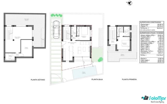 3 chambre Villa/Maison à vendre à Pinar de Campoverde, Pilar de la Horadada avec piscine - 490 000 € (Ref: 8762362)