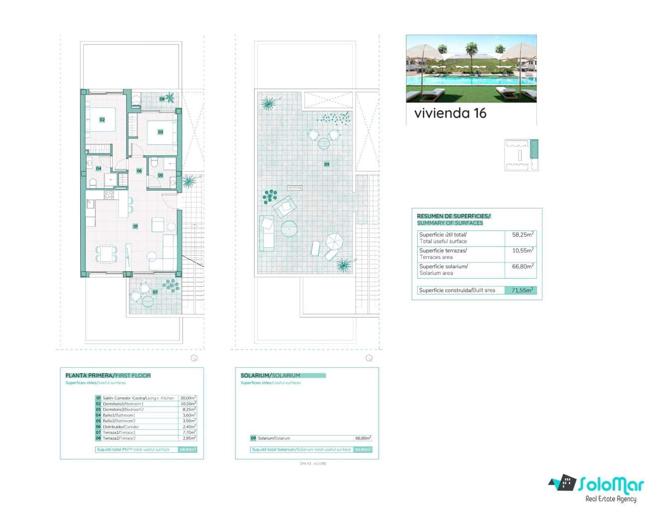 Apartamento de 2 habitaciones en Los Balcones en venta con piscina - 319.900 € (Ref: 8780826)