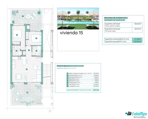 2 slaapkamer Appartement te koop in Los Balcones met zwembad - € 289.900 (Ref: 8780827)