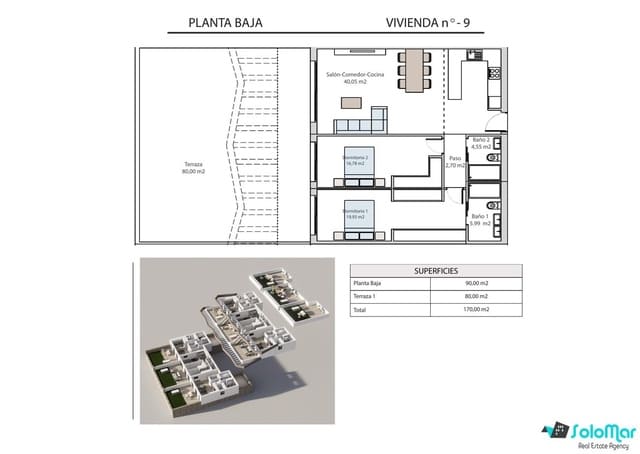 2 chambre Bungalow à vendre à Balcón de Finestrat - Terra Marina, Finestrat avec piscine - 389 900 € (Ref: 8793097)