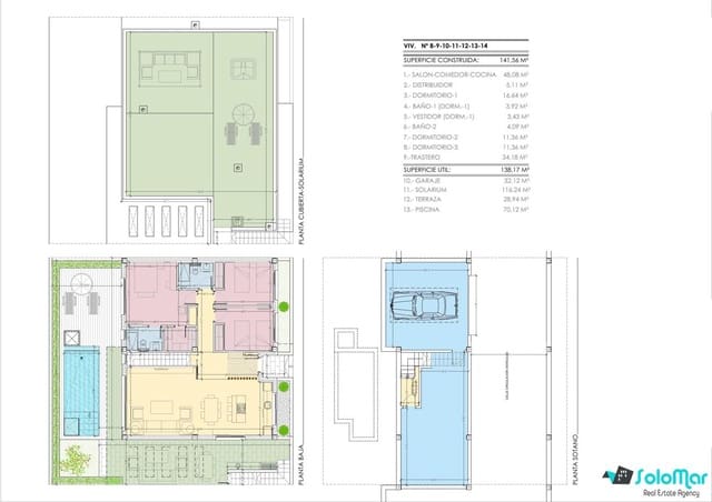 3 soveværelse Villa til salg i Los Balcones med swimmingpool - € 595.000 (Ref: 8800039)